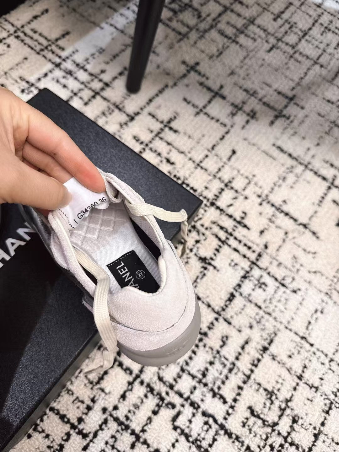 CHANEL CLASSIC SNEAKERS IN SILVER SHEEPSKIN
