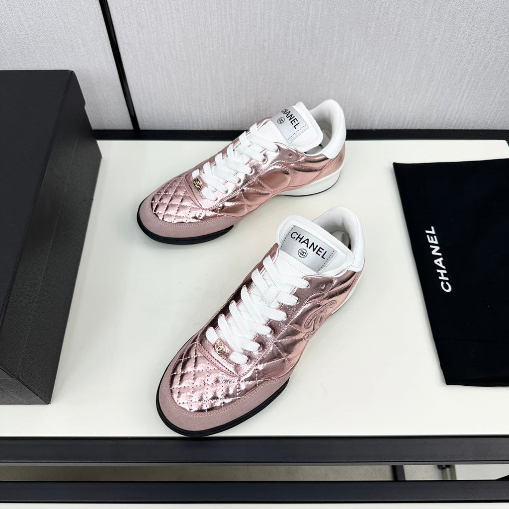CHANEL SPORTS SHOES IN GLOSSY COPPER CALFSKIN