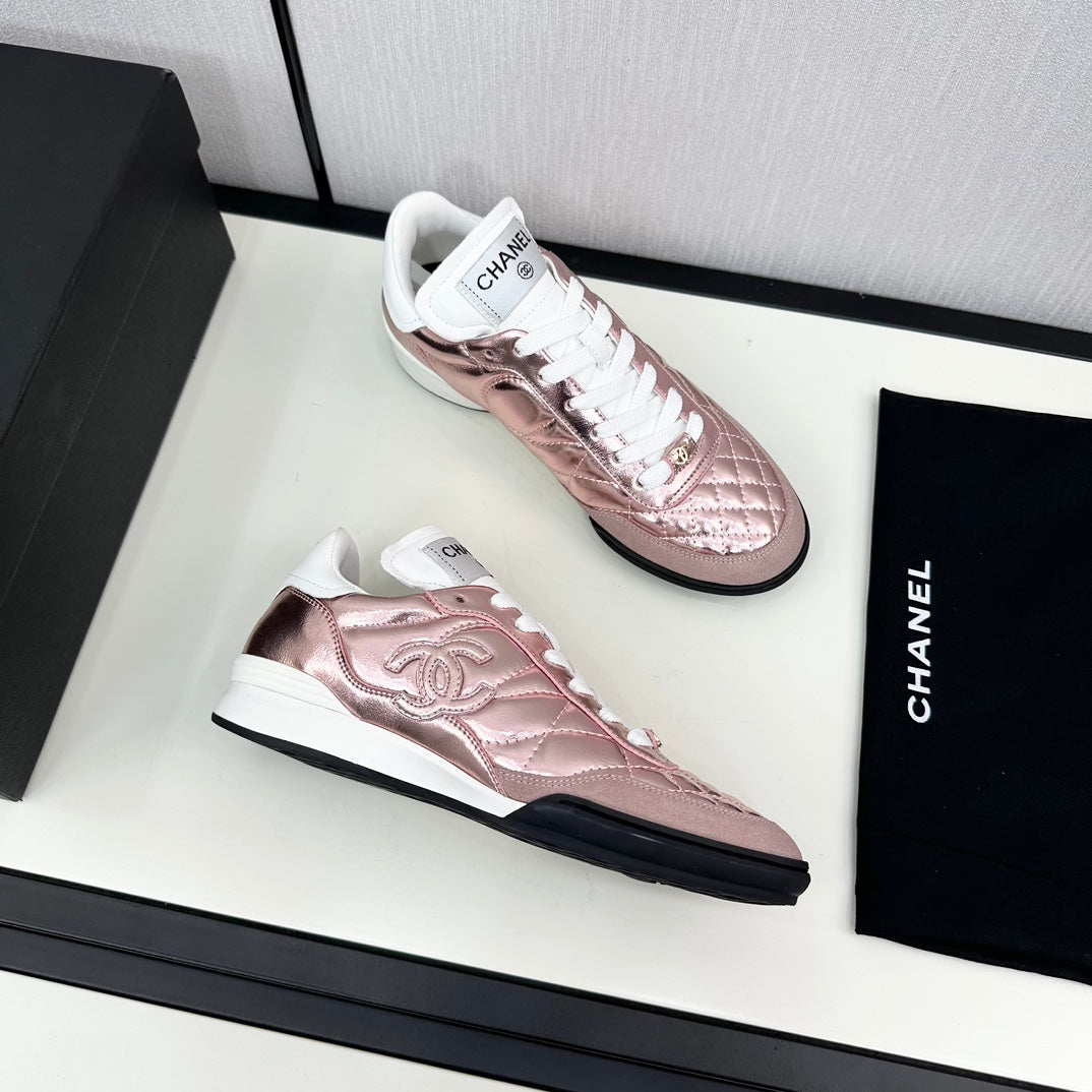 CHANEL SPORTS SHOES IN GLOSSY COPPER CALFSKIN