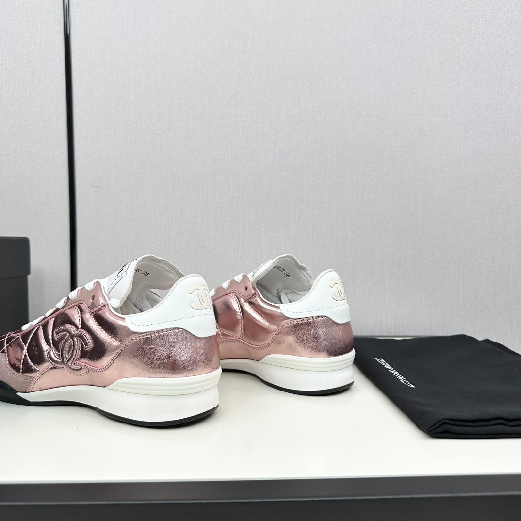 CHANEL SPORTS SHOES IN GLOSSY COPPER CALFSKIN