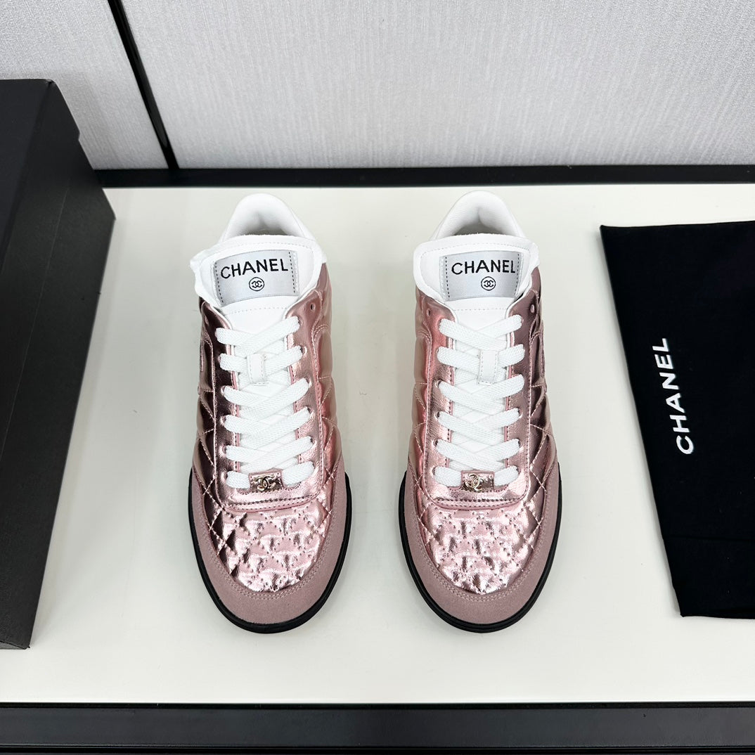 CHANEL SPORTS SHOES IN GLOSSY COPPER CALFSKIN
