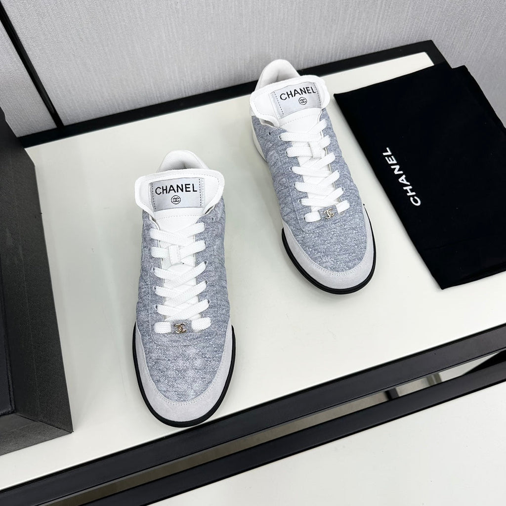 CHANEL SPORTS SHOES IN GREY FABRIC