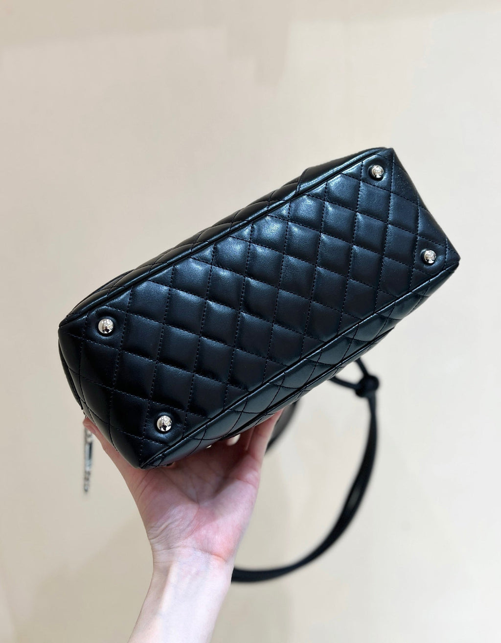CHANEL 25S  CAMBON BOSTON BAG 27 IN FULL BLACK CALFSKIN